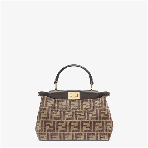 fendi mini peekaboo brown|fendi peekaboo mini price.